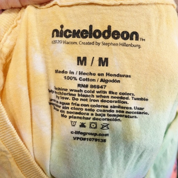 NICKELODEON SPONGEBOB SQUAREPANTS PATRICK TIE DYE CARTOON T-SHIRT SZ M - Picture 5 of 5